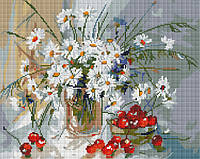 Алмазная мозаика Ромашки и вишня, 40x50 см