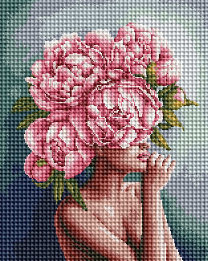 Алмазна мозаїка Дотик піонів, 40x50 см