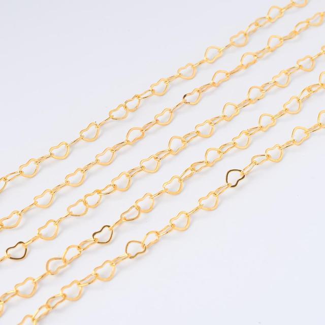 Ланцюжок на метраж Finding Серця плетіння хрест Золотистий 5 мм х 3 мм Ціна за 1 метр