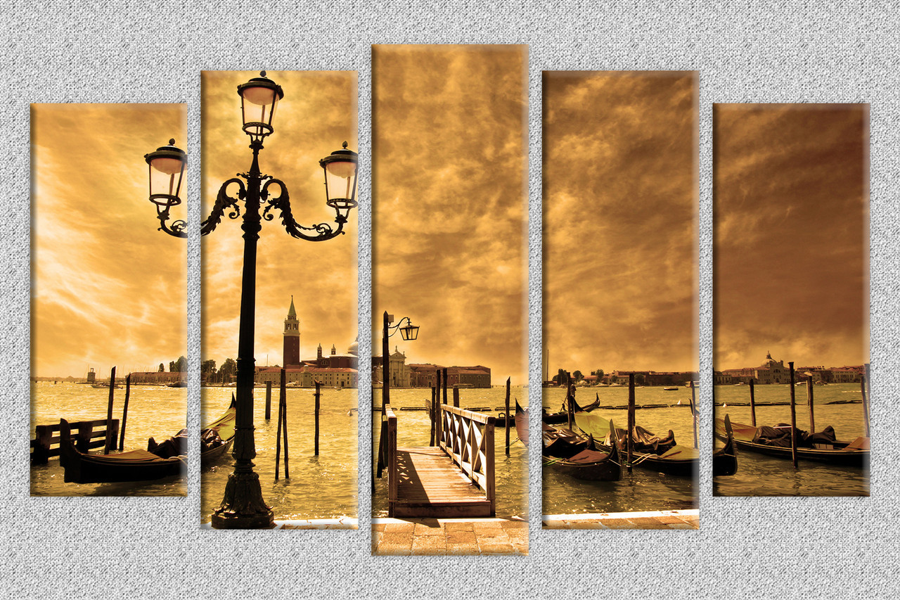 Модульна картина на полотні з 5-ти частин "Набережна"