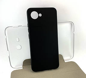 Чохол на Realme C30 накладка бампер Soft Case Full силіконовий чорний із велюром