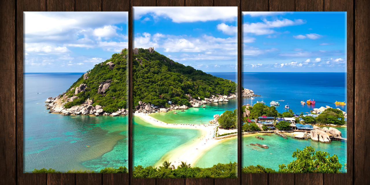 Модульна картина на полотні з 3-х частин "Райський пейзаж"