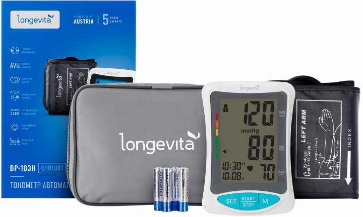 Автоматичний тонометр Longevita BP-103 Н манжет 22-40 см, фото 1