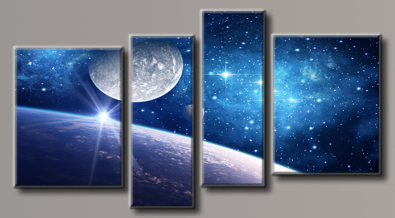 Модульна картина на полотні з 4-х частин "Космос"