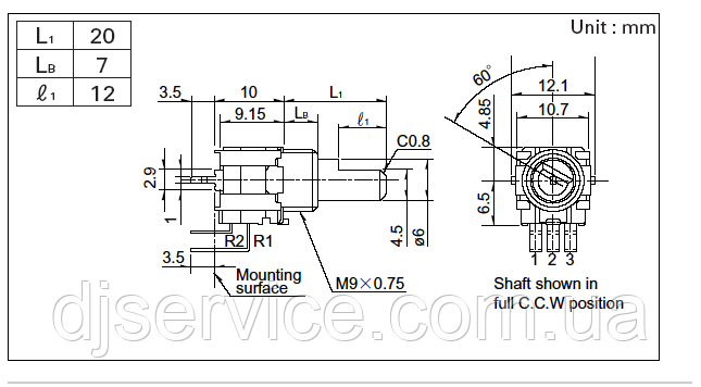 Потенциометр DCS1065, DCS1100 DCS1073 EQ для пультов Pioneer djm 800 - фото 10 - id-p81126819