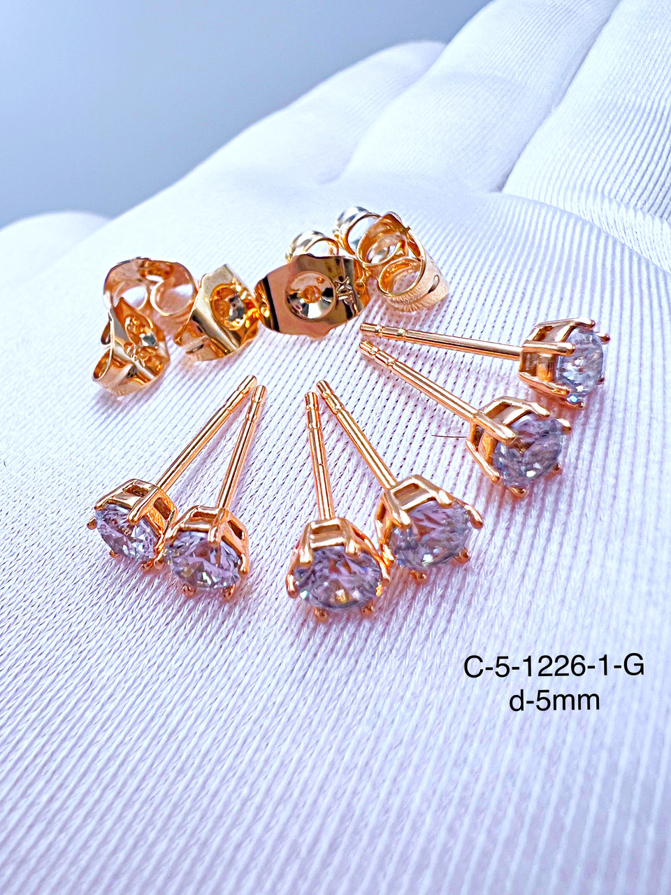 Сережки-цвяшки Xuping позолоти (3пари)