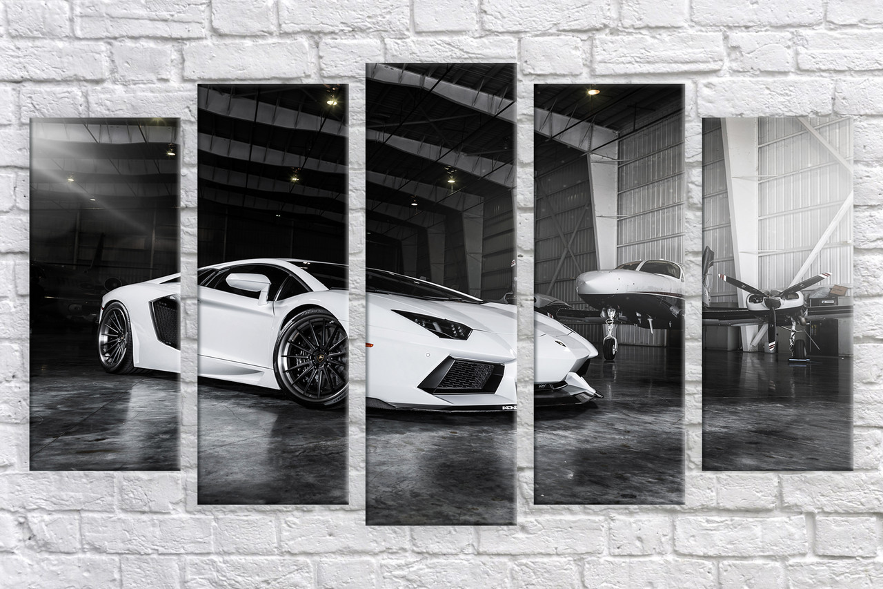 Модульна картина на полотні з 5-ти частин "Ламборджіні"