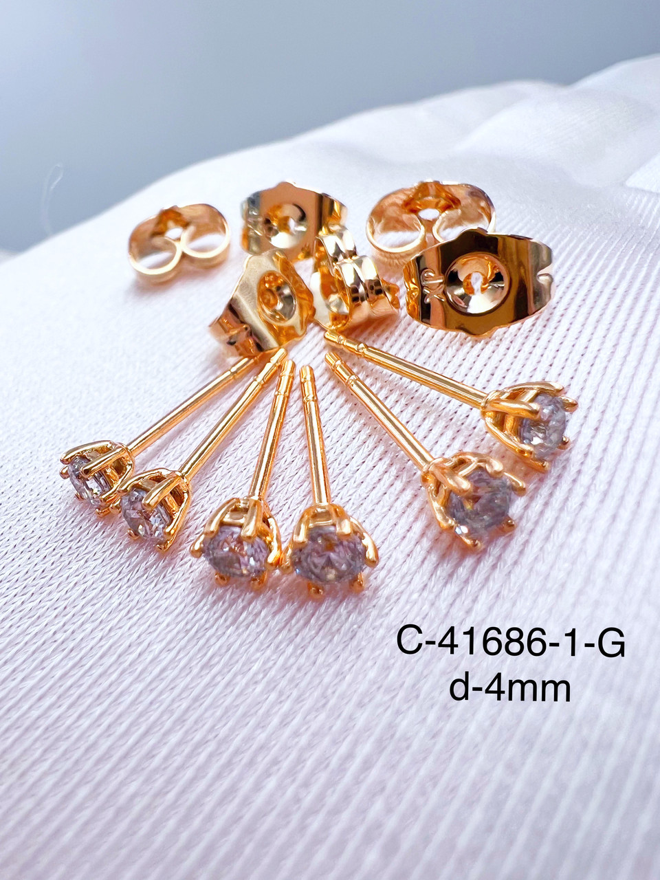 Сережки-цвяшки Xuping позолоти (3 пари)