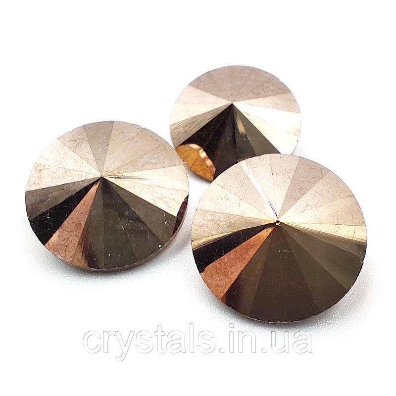 Ріволі Preciosa (Чехія) 16 мм Crystal Capri Gold, вади видно на фото
