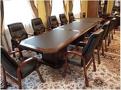 Стіл конференційний Класика YFT 166 зі вставкою (4950 мм) лісовий горіх