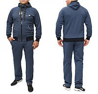 Мужской спортивный трикотажный костюм Adidas (Adidas-Rubber-s-3), осенний весенний, Синий. Мужская одежда