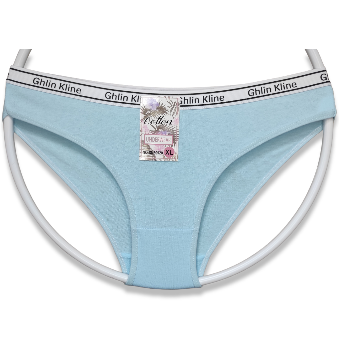 Трусики бавовняні жіночі 48-50 (XXL) GK спортивна резинка блакитні Ghluin Klain