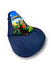 Крісло мішок груша синій  Майнкрафт  (120x75) Minecraft, фото 3