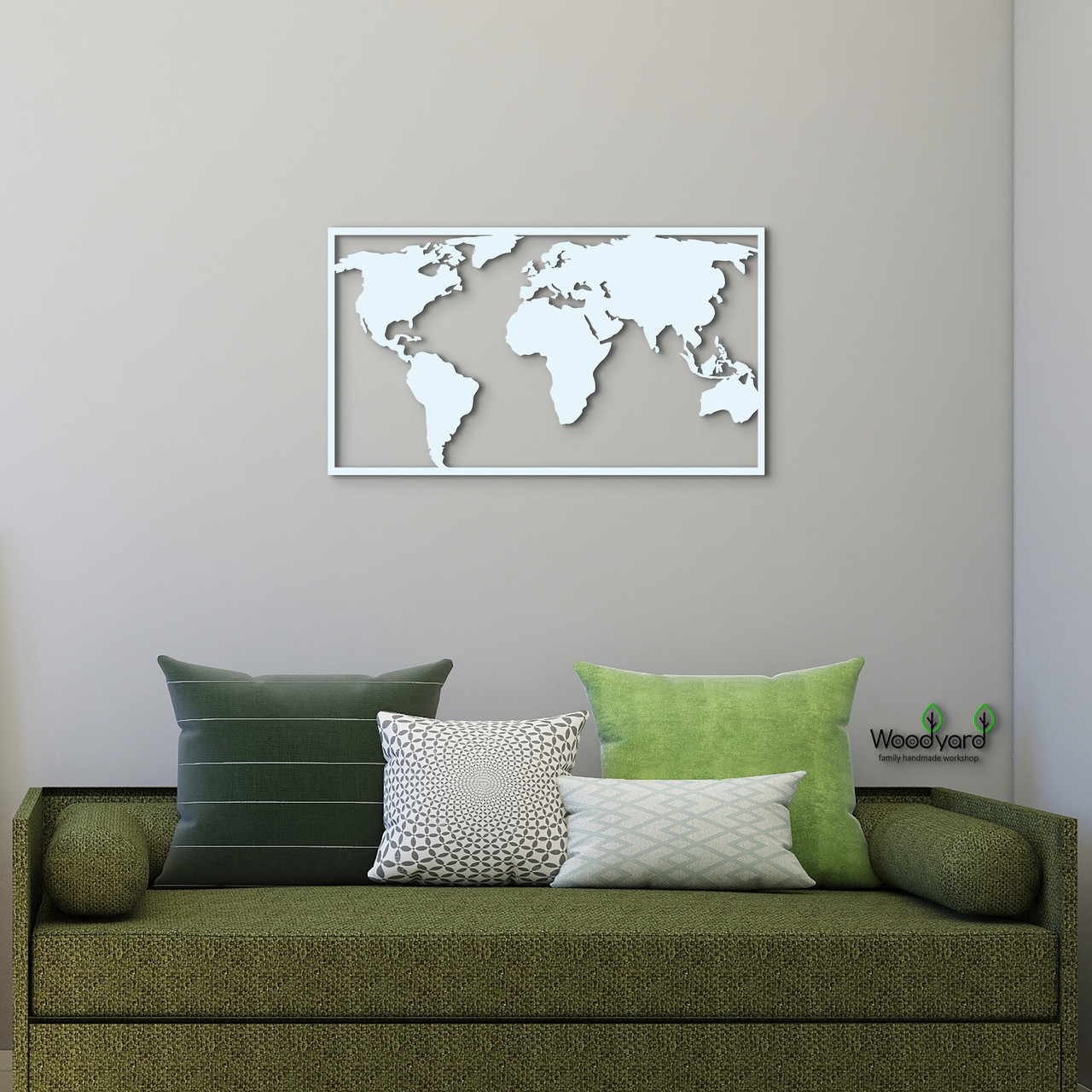 Купить Панно Карта мира 30x18 см - Картины и лофт декор из дерева на ...