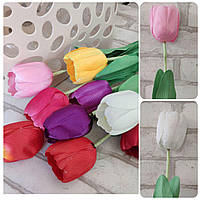 Тюльпаны разных цветов из ткани и латекса, 62 см