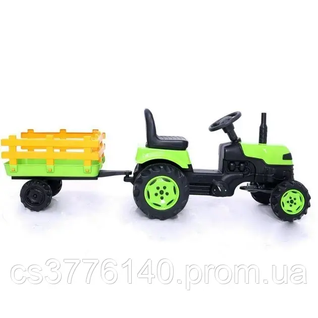Трактор для детей на педалях для ребенка Micromax, Детский большой трактор с прицепом зеленый - фото 2 - id-p1764284627