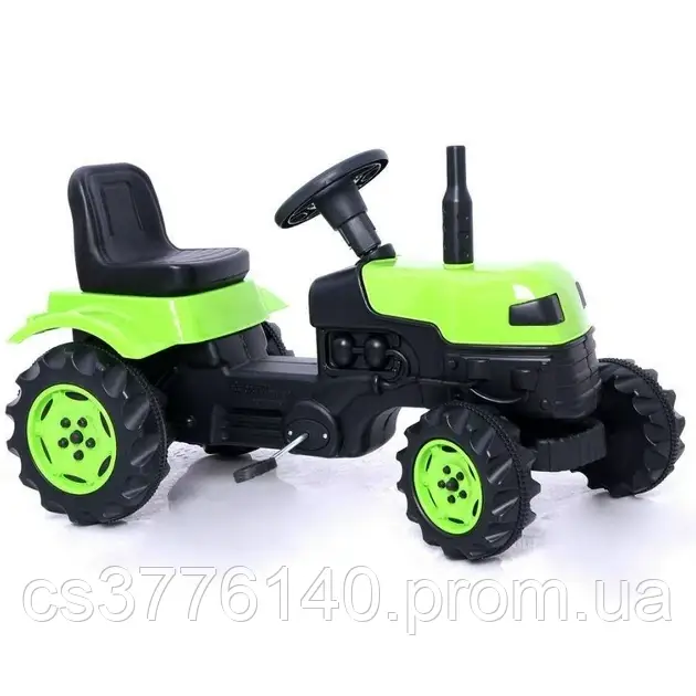 Трактор для детей на педалях для ребенка Micromax, Детский большой трактор с прицепом зеленый - фото 3 - id-p1764284627