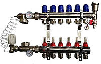 Коллектор для теплого пола KOER на шесть контуров в зборе