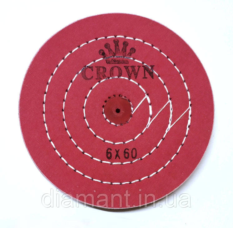Круг муслиновий CROWN червоний d-150 мм, 60 шарів, фото 1