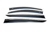 Ветровики с хром молдингом Niken на авто Kia Sportage 2015-2021 Дефлекторы боковых окон для КИА Спортейдж