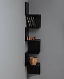 Полиця навісна кутова на стіну П-14 Черная, фото 10