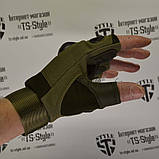 Безпалі тактичні рукавички Oakley олива, фото 7