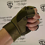 Безпалі тактичні рукавички Oakley олива, фото 10
