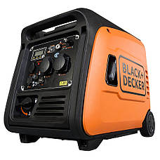 Генератор бензиновий інверторний BLACK&DECKER BXGNI4000E 3.9 кВт ATS Чорний/ Помаранчевий, фото 3