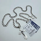 Комплект срібний чорнений ланцюжок бісмарк з фігурним хрестиком 925 проба, фото 3