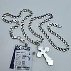 Комплект срібний чорнений ланцюжок бісмарк з фігурним хрестиком 925 проба, фото 5