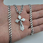 Комплект срібний чорнений ланцюжок бісмарк з фігурним хрестиком 925 проба, фото 4