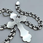 Комплект срібний чорнений ланцюжок бісмарк з фігурним хрестиком 925 проба, фото 6