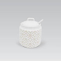 Цукорниця керамічна Maestro MR-20033-09 Pattern 300 мл з кришкою і ложкою