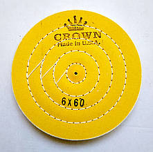 Круг муслиновий CROWN жовтий d-150 мм, 60 шарів