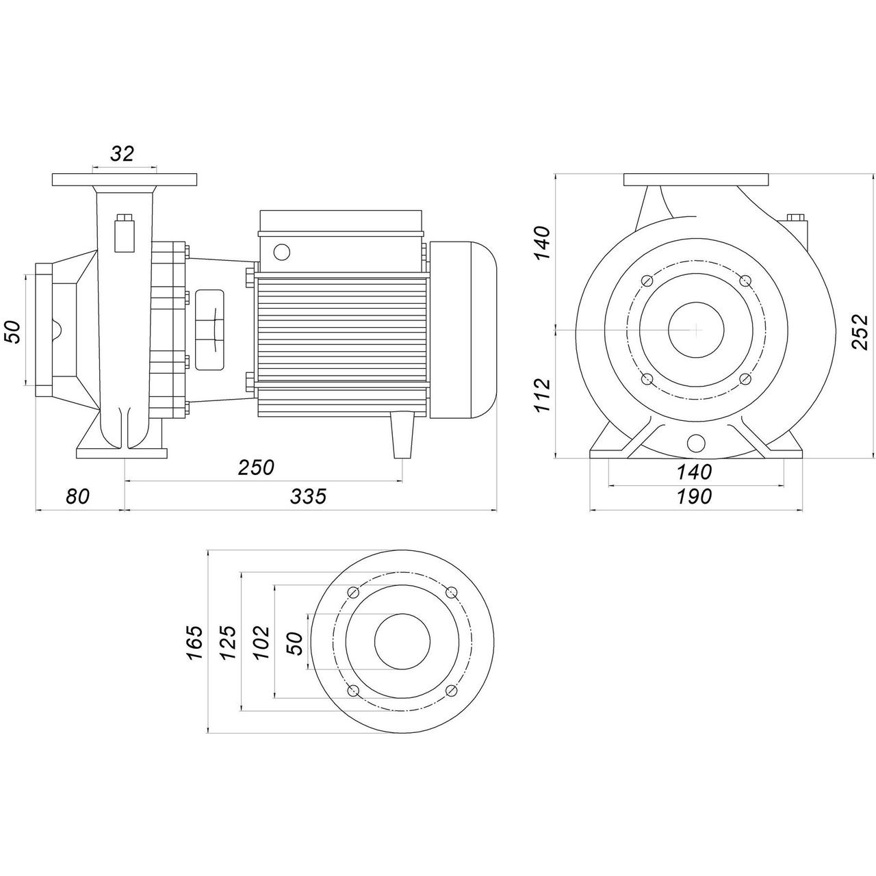 Насос моноблочный IR 32-125A 1,5 кВт SAER (20 м3/ч,25,4 м) - фото 7 - id-p1764361979