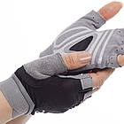 Рукавиці для фітнесу рукавички спортивні Zelart 301 розмір M Grey-Black, фото 2