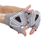 Рукавиці для фітнесу рукавички спортивні Zelart 301 розмір M Grey-Black, фото 3