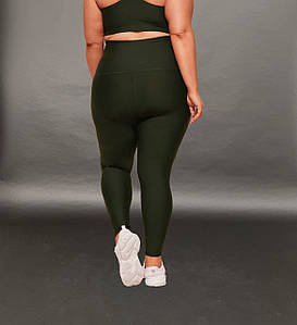 Лосини жіночі оливкового кольору утепленні великі розміри