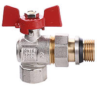 Кран кульовий кутовий з американкою WATERVALVE Q003  NV-V124 1/2″ ЗB