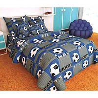 Детская постель из натуральной ткани бязь Тиротекс (Тирасполь) Футбольный мяч синий