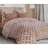 Комплект постельного белья Тиротекс (Тирасполь) из натуральной бязи Голд - Горошек коричневый