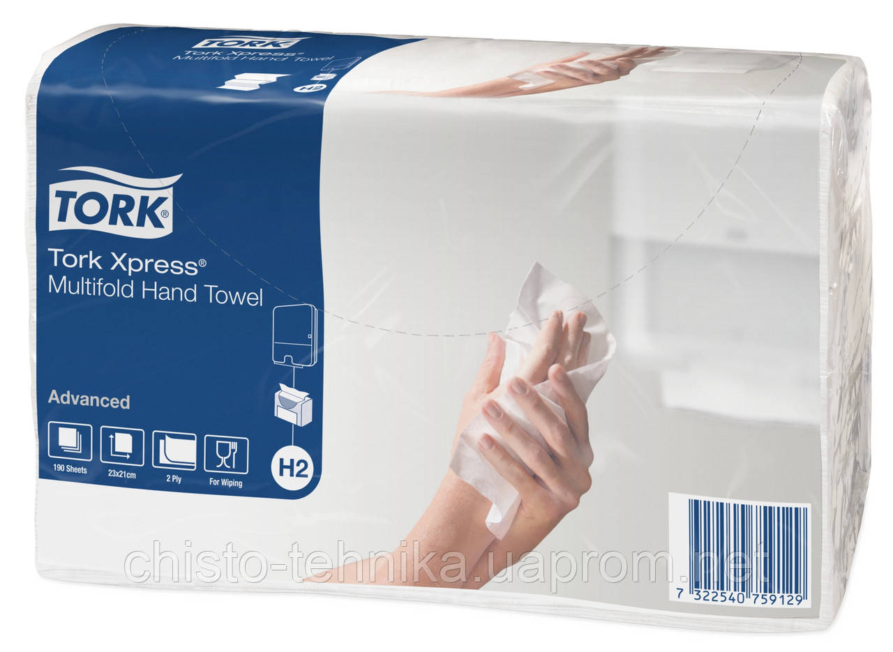 Паперові рушники для рук, листові складання IMultifold Tork Advanced білі (471117) - фото 1 - id-p295118936