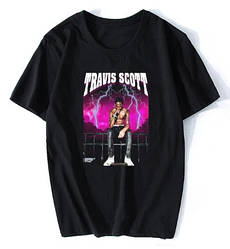 Футболка чорна Travis Scott Purple Lightning T-Shirt