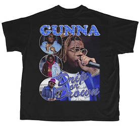 Футболка чорна Gunna ''Drip or Drown'' Vintage Look T-Shirt XS