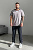 Чоловіча футболка бавовняна 3379-c02 сіра, фото 3