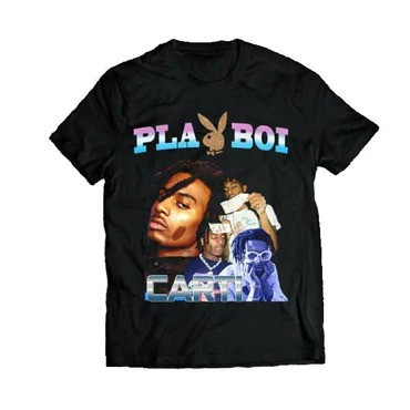 Футболка чорна Playboi Carti Vintage Style T-Shirt XS, фото 1