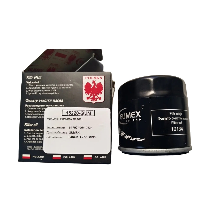 Фільтр масляний DAEWOO LANOS, CHEVROLET AVEO, Opel Vectra A (вир-во GUMEX)