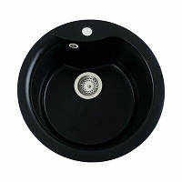 Кругла гранітна мийка Platinum TURAS 480 чорна матова