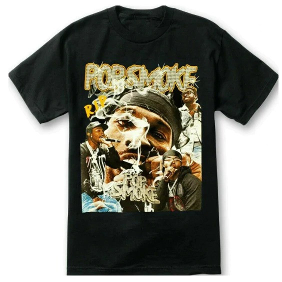 Футболка чорна Pop Smoke Vintage Look T-Shirt XS