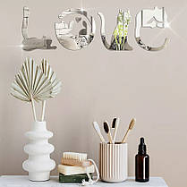 Дзеркальні наклейки на стіну 4 коти LOVE, фото 5